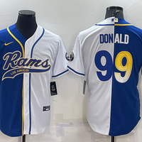 Men's Los Angeles Rams Aaron Donald #99 Blue/White Game Jersey1 Joint Edition