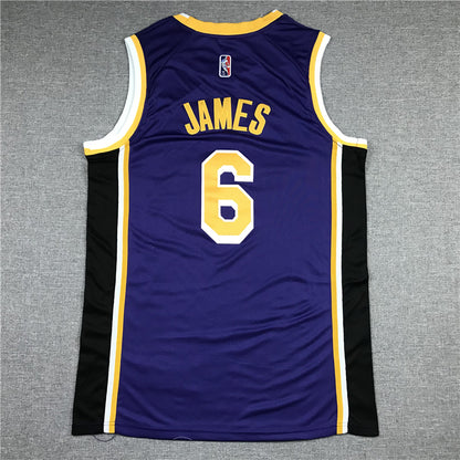 Men's Los Angeles Lakers LeBron James #6 Purple 2022/23 Swingman Player Jersey1