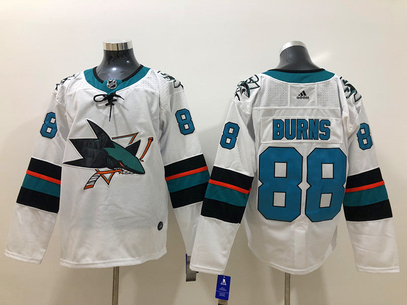 Men's San Jose Sharks Brent Burns #88 White Breakaway Player Jersey1