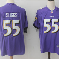Men's Baltimore Ravens Terrell Suggs #55 Purple Game Jersey1