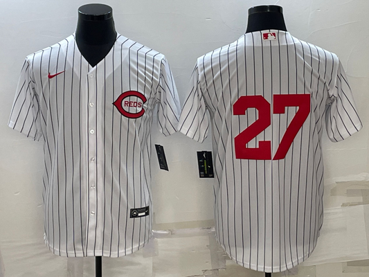 Men's Cincinnati Reds Scott Rolen #27 White 2022 MLB at Field of Dreams Game Authentic Player Jersey1