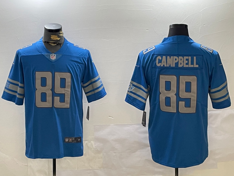 Dan Campbell #89 Detroit Lions Blue Game Jersey - JerseysFreak
