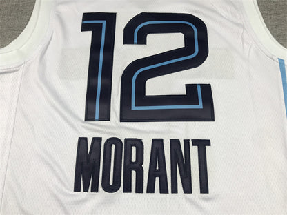Men's Memphis Grizzlies Ja Morant #12 White 2022/23 Swingman Jersey1 - Association Edition