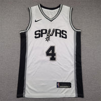 Men's San Antonio Spurs De'Aaron Fox #4 White Swingman Jersey1 - Association Edition