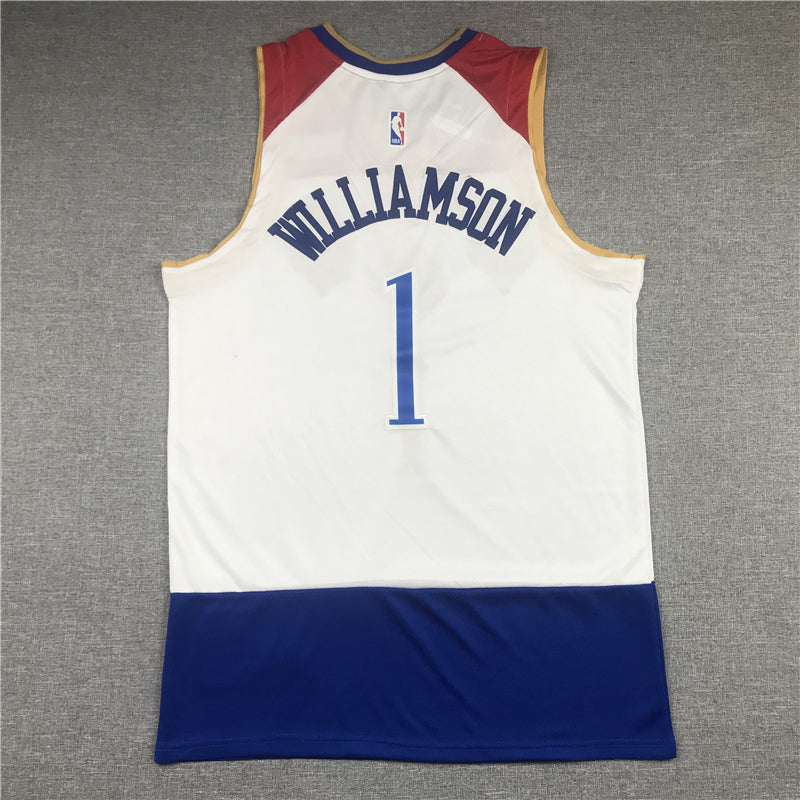 Men's New Orleans Pelicans Zion Williamson #1 White 2020/21 Swingman Jersey1
