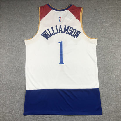 Men's New Orleans Pelicans Zion Williamson #1 White 2020/21 Swingman Jersey1