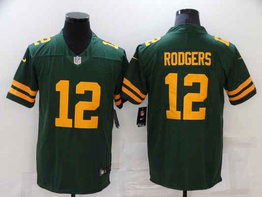 Men's Green Bay Packers Aaron Rodgers #12 Green Alternate Legend Player Jersey1