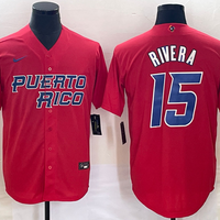 Men's 2023 World Baseball Classic #15 Emmanuel Rivera Puerto Rico Red Jersey1