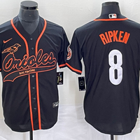 Men's Baltimore Orioles Cal Ripken #8 Black Replica Jersey1 Joint Edition