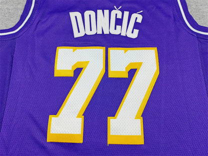 Men's Los Angeles Lakers Luka Doncic #77 Purple Swingman Player Jersey - Statement Edition