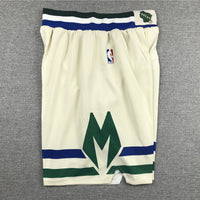Men's Milwaukee Bucks White City Edition Basketball Shorts1