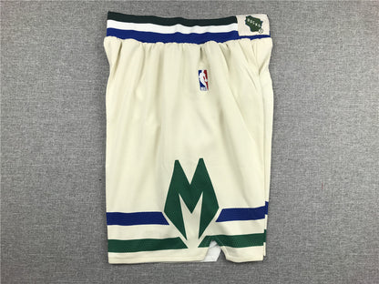 Men's Milwaukee Bucks White City Edition Basketball Shorts1