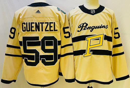 Men's Pittsburgh Penguins Jake Guentzel #59 Yellow Player Jersey1