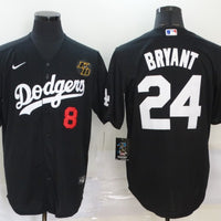 Kris Bryant #8-24 Los Angeles Dodgers Black Replica Baseball Jersey - JerseysFreak