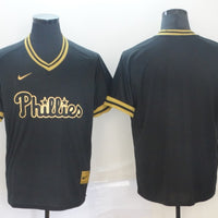 Men's Philadelphia Phillies Black Replica Blank Jersey1