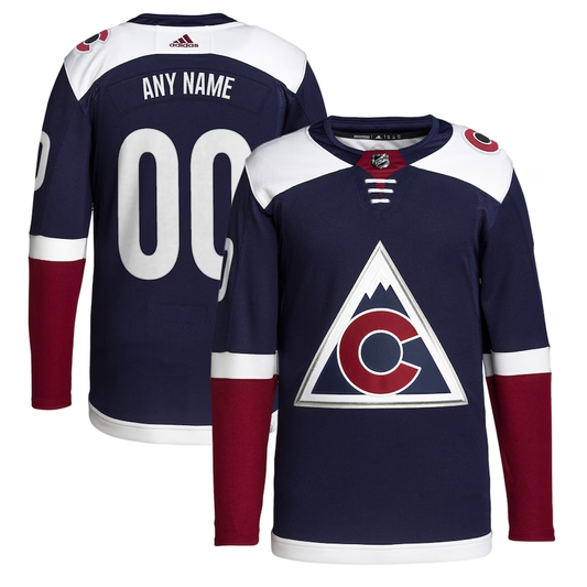 Men's Colorado Avalanche Navy 2018/19 Alternate Primegreen Authentic Pro Custom Jersey1