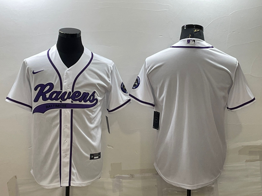 Men's Baltimore Ravens White Blank Jersey1