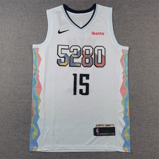 Men's Denver Nuggets Nikola Jokic #15 White 2024/25 Swingman Player Jersey1 - City Edition