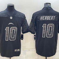 Men's Los Angeles Chargers Justin Herbert #10 Black RFLCTV Limited Jersey1
