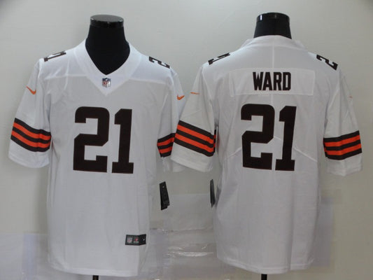 Men's Cleveland Browns Denzel Ward #21 White Game Jersey1