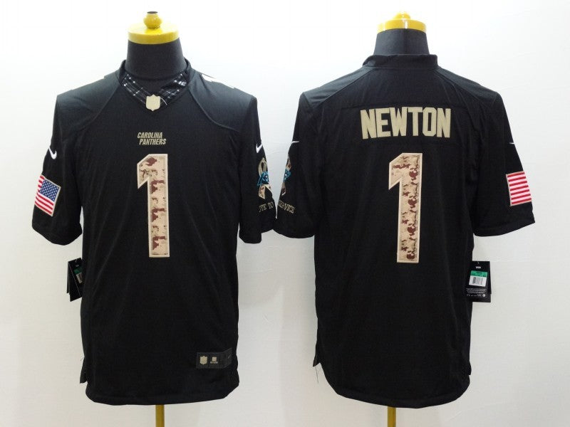 Men's Carolina Panthers Cam Newton #1 Black Alternate Game Jersey1