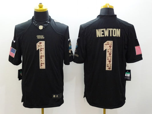 Men's Carolina Panthers Cam Newton #1 Black Alternate Game Jersey1