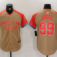 Men's American League Aaron Judge #99 Cream 2024 MLB All-Star Game Limited Player Jersey1