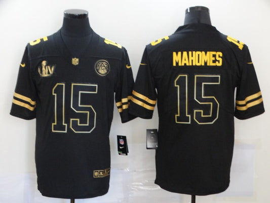 Men's Kansas City Chiefs #15 Patrick Mahomes Black Game Jersey1