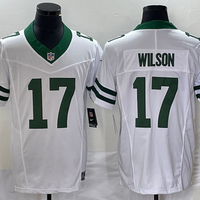 Men's New York Jets Garrett Wilson #17 White Legacy Vapor F.U.S.E. Limited Jersey1