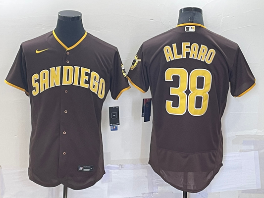 Men's San Diego Padres Jorge Alfaro #38 Brown Stitched Jersey1