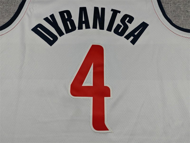 Men's Washington Wizards AJ Dybantsa #4 White Swingman Jersey - Association Edition