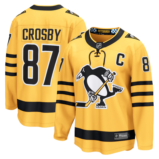 Men's Pittsburgh Penguins Sidney Crosby #87 Fanatics Gold Alternate Premium Jersey