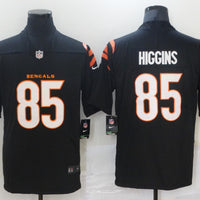 Men's Cincinnati Bengals Tee Higgins #85 Black Game Player Jersey1