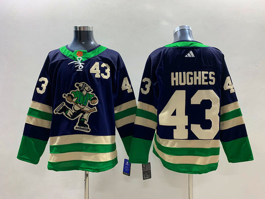Men's Vancouver Canucks Quinn Hughes #43 Blue Breakaway Player Jersey1