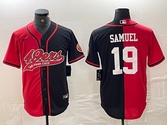 Men's San Francisco 49ers Deebo Samuel #19 Red/Black Game Player Jersey1 Joint Edition