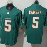 Men's Miami Dolphins Jalen Ramsey #5 Aqua Game Jersey