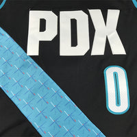 Men's Portland Trail Blazers Damian Lillard #0 Black 2022/23 Fastbreak Jersey1 - City Edition