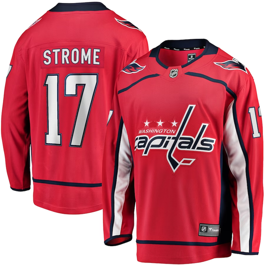 Men's Washington Capitals Dylan Strome #17 Red Home Breakaway Player Jersey1