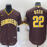 Men's San Diego Padres Juan Soto #22 Brown Replica Player Jersey1