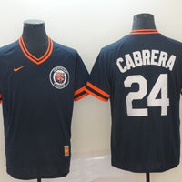 Men's Detroit Tigers Miguel Cabrera #24 Navy Replica Player Jersey1
