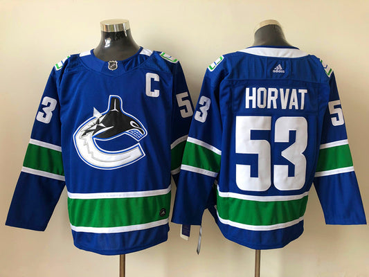 Men's Vancouver Canucks Bo Horvat #53 Blue Home Breakaway Jersey1