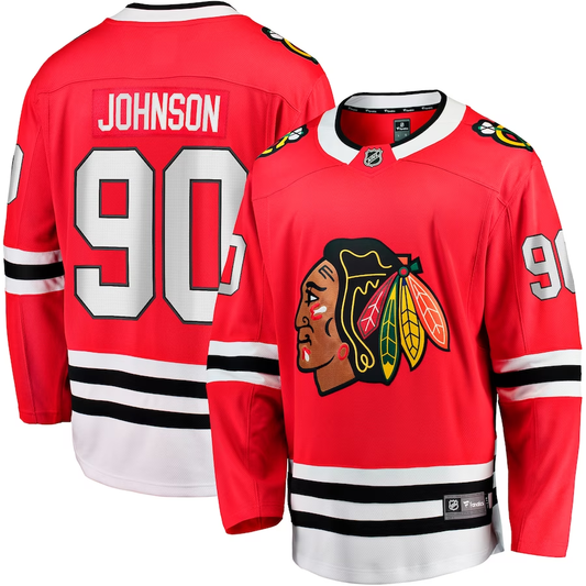 Men's Chicago Blackhawks Tyler Johnson #90 Red Home Team Breakaway Player Jersey1