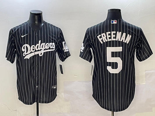 Men's Los Angeles Dodgers Freddie Freeman #5 Black Alternate Limited Player Jersey1