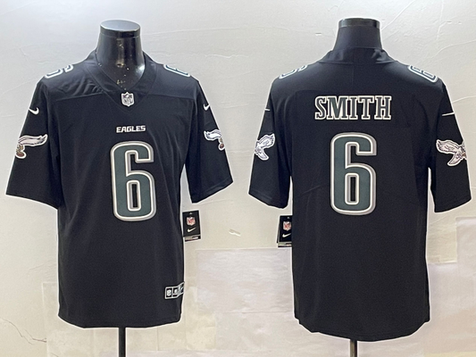 Men's Philadelphia Eagles DeVonta Smith #6 Carbon Black Fashion Game Jersey