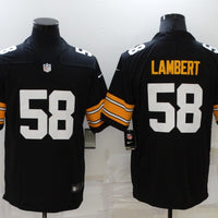 Men's Pittsburgh Steelers Jack Lambert #58 Black Player Game Jersey1