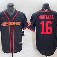 Men's San Francisco 49ers Joe Montana #16 Black Joint Edition Player Jersey1