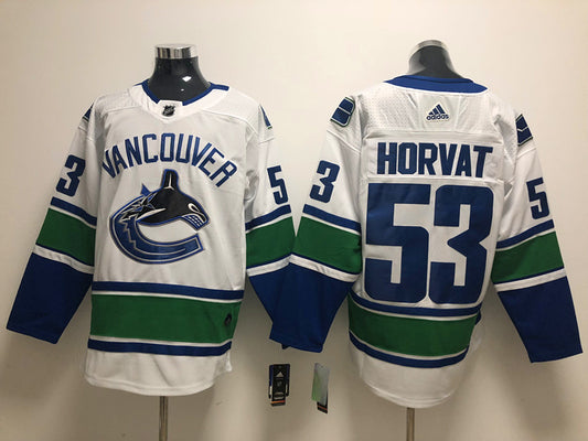 Men's Vancouver Canucks Bo Horvat #53 White Breakaway Jersey1