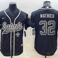 Men's New Orleans Saints Tyrann Mathieu #32 Black RFLCTV Limited Jersey1 Joint Edition