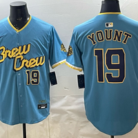 Men's Milwaukee Brewers Robin Yount #19 Powder Blue City Connect Replica Player Jersey