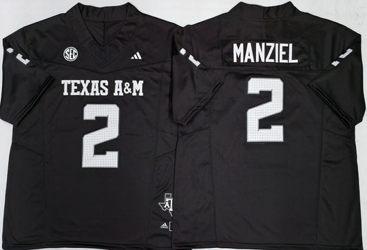 Men's Texas A&M Aggies Johnny Manziel #2 Black Jersey